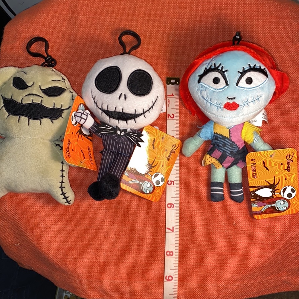 NWT 3 Disney The Nightmare Before Christmas 6” Plush Clips - Picture 9 of 9